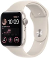 Умные часы Apple Watch SE (2022) 44 мм, корпус алюминий сияющая звезда (Starlight), ремешок Sport Band сияющая звезда (Starlight)