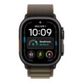 Умные часы Apple Watch Ultra 4 49 мм, корпус чёрный титан (Black Titanium), ремешок Alpine Loop тёмно-оливковый (Dark Olive) M