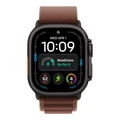 Умные часы Apple Watch Ultra 4 49 мм, корпус чёрный титан (Black Titanium), ремешок Alpine Loop бордовый (Burgundy) S