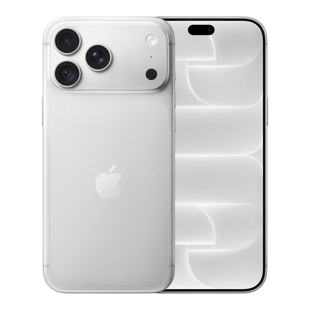 Apple iPhone 18 Pro Max в серебристом цвете Silver, вид спереди и сзади